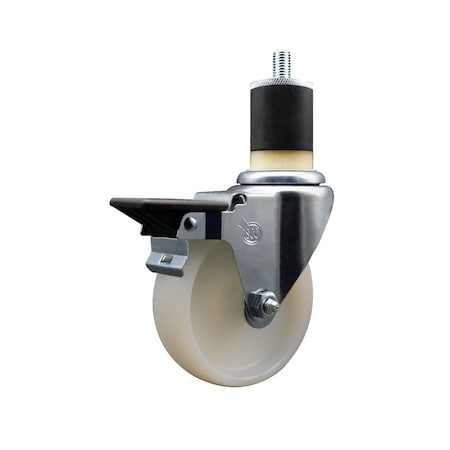 Service Caster 4'' Nylon Swivel 1-7/8'' Expanding Stem Caster with Brake SCC-EX20S414-NYS-PLB-178